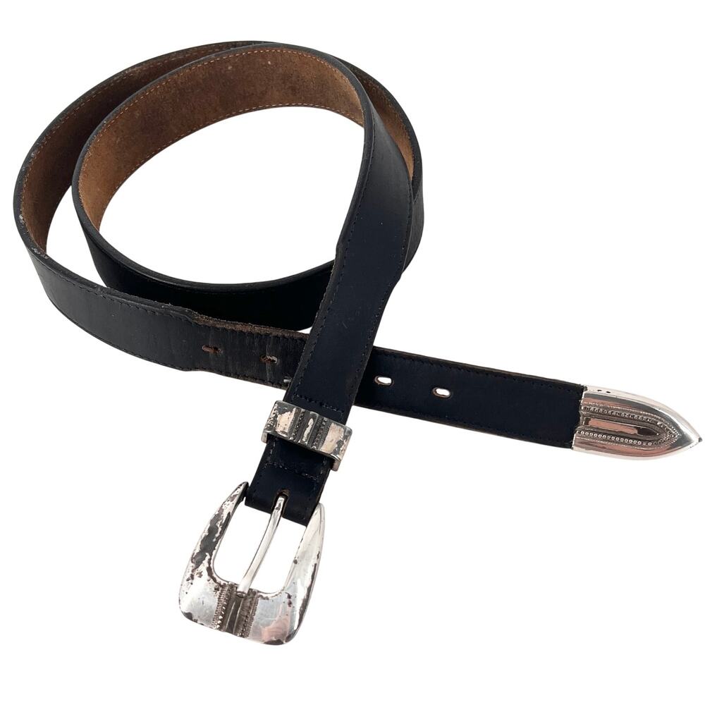Vintage Western Belt Oklahoma Made Oil Tanned Harness Leather Size 40